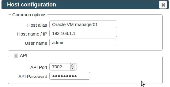 Oracle VM Manager configuration